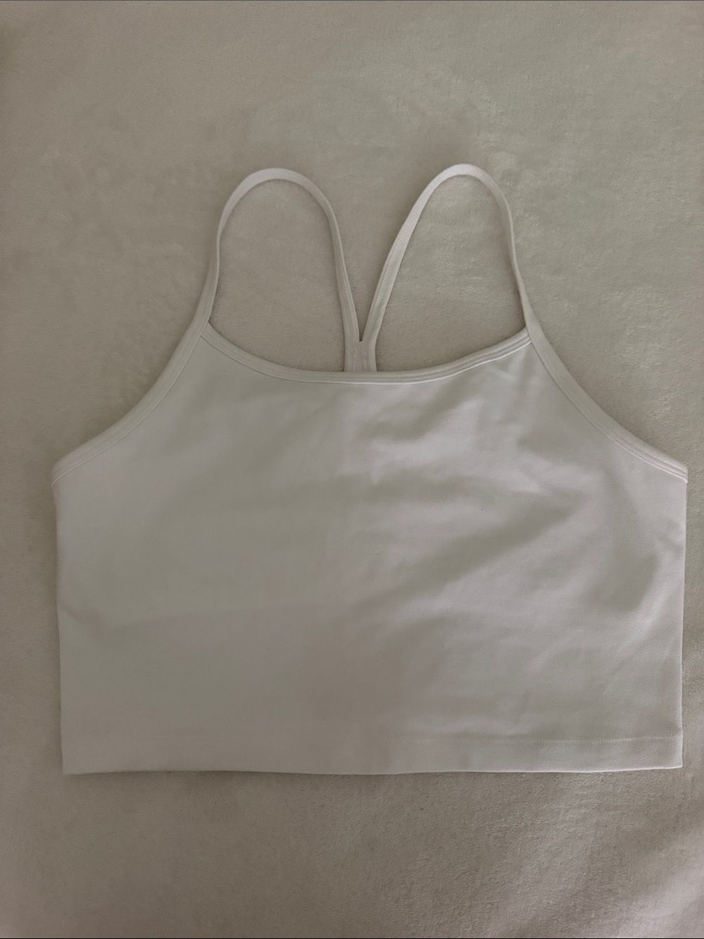 Women's White Crop Tank Top - Minimal Strappy Design